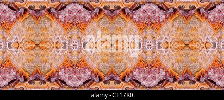 Polierte Scheibe des Jasper (undurchsichtig, feinkörniger Form von Chalcedon) Bild von wiederholten Kopien gemacht Stockfoto
