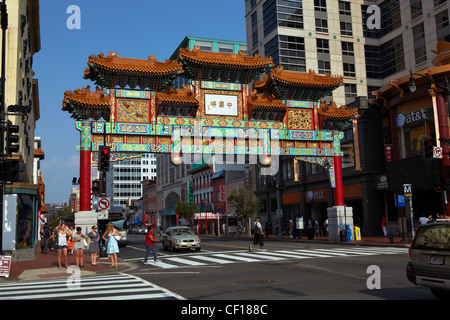 Friendship Arch Eingang zum Abschnitt "Chinatown" von Washington, DC. Stockfoto