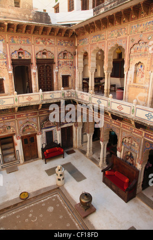 Indien, Rajasthan, Shekhawati, Mandawa, Haveli, Stockfoto