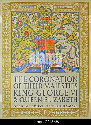 Die Abdeckung der Offizielle Souvenir Programm für die Krönung von König Georg VI. und Königin Elizabeth, 12. Mai 1937 Stockfoto