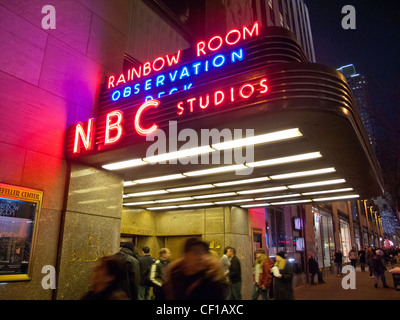 Rainbow Room Leuchtreklame Stockfoto