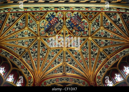 Decke Detail, das alte Rathaus, Queens' College, Cambridge 2. Stockfoto