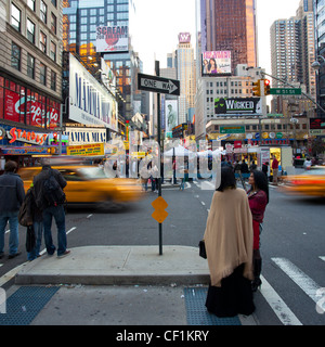 Manhattan, Broadway, Blick in Richtung Times Square, New York, Vereinigte Staaten von Amerika Stockfoto