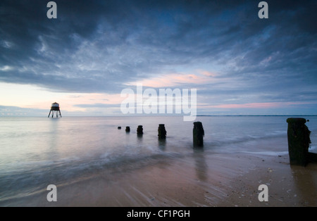 Einen Blick auf das Meer vom Dovercourt Strand. Der Strand ist ein Gewinner der begehrten Blauen Flagge und ist einer von Großbritanniens saubersten Stockfoto