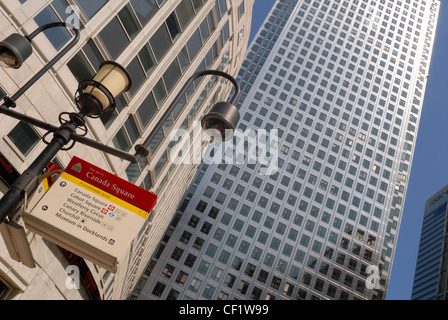 1 Canada Square im Canary Wharf Bankenviertel. Stockfoto