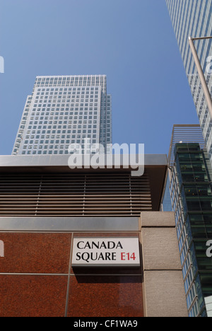 Canada Square im Canary Wharf, der Hauptsitz der mehrere Großbanken. Stockfoto