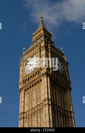 Big Ben im Morgenlicht. Big Ben ist eigentlich der Name für die größte Glocke, die innerhalb der Clock Tower liegt und dessen berühmten c Stockfoto