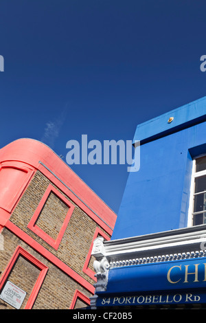 Bunte Schaufenster in Portobello Road. Stockfoto
