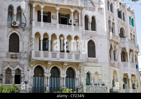 Wohlhabende Shopping Bezirk Korba Heliopolis in Kairo zeigt eine Mischung aus orientalischen & europäischen Baustile Stockfoto