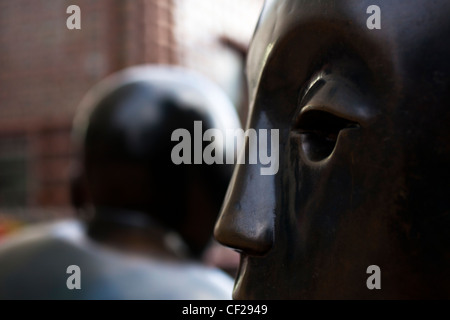 Statue / moderne Kunst im Herzen von Canary Wharf Finanzviertel. Stockfoto