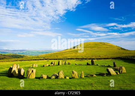 Swinside Stone Circle. Der Name des Steinkreises Sunkenkirk, auch bekannt als Swinside, stammt aus dem alten glauben, dass Stockfoto