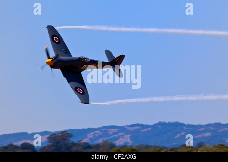 Hawker Sea Fury Flugzeug fliegen Stockfoto