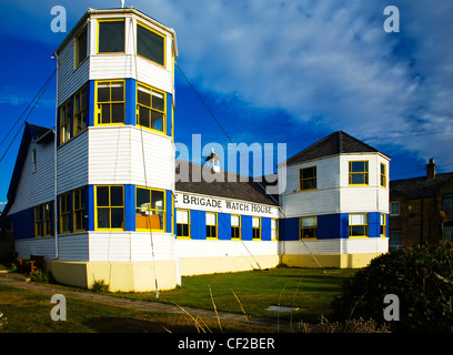 Das historische Gebäude von der Tynemouth freiwillig Leben Brigade Watch House, heute ein beliebtes Museum nahe der Küste, Tyneside. Stockfoto