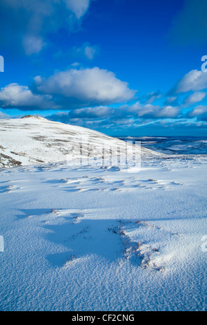 Schnee auf den Cheviot Hills in der Nähe von Kamm fiel und das Breamish-Tal. Stockfoto