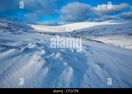 Schnee auf den Cheviot Hills in der Nähe von Kamm fiel und das Breamish-Tal. Stockfoto