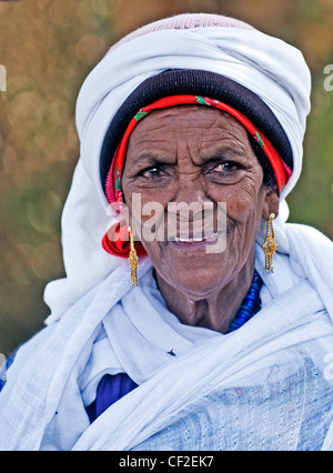 Porträt des äthiopischen Juden Frau während des Urlaubs "Sigd" in Jerusalem Stockfoto