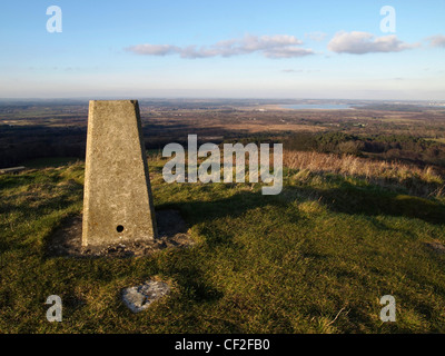 Trigonometrischen Punkt Purbeck Hills in der Nähe von East Creech, Dorset Stockfoto