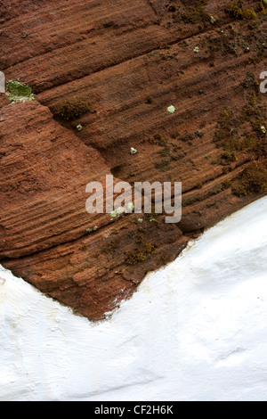 Detailansicht des Austin Rock Häuser in der Nähe von Staffordshire Dorf von Kinver. Stockfoto