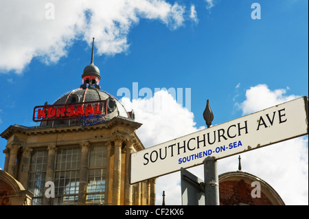 Der Kursaal in Southend-on-Sea. Die Kursaal Bulding wurde 1901 fertiggestellt und bildete den Eingang zu der weltweit erste Themenpark Stockfoto