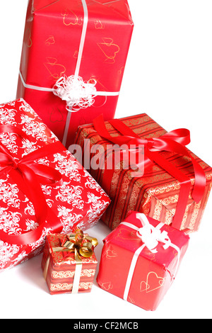 Viele Weihnachtsgeschenke Stockfoto