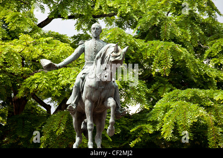 Equastrian Statue von General Tomas Herrera am Plaza Herrera, Panama City, Panama, Mittelamerika Stockfoto