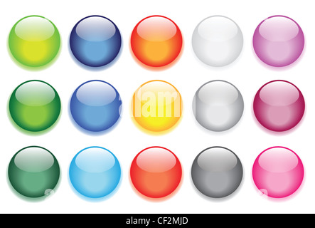 Vektor-Illustrationen glänzend Glas Knöpfe für Icons. Stockfoto