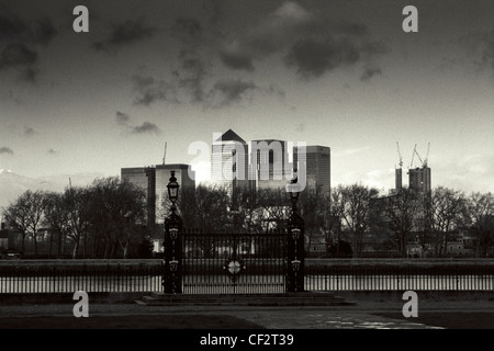 Ein Blick auf die Docklands von Greenwich University. Stockfoto