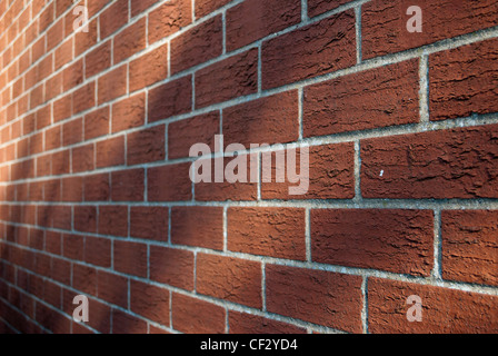 Sonnenbeschienenen Wand in spitzen Winkel mit Schatten der Zweige Stockfoto