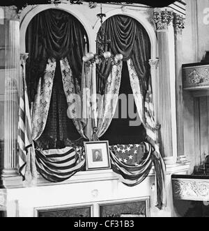 Washington, D.C. Präsident Abraham Lincoln Box im Ford-Theater wo seine Ermordung im Jahre 1865 stattfand. Stockfoto