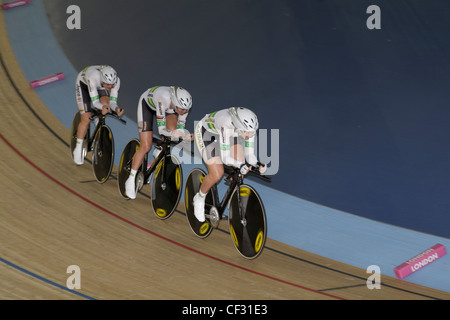 Australien australische Frauen Tem Verfolgung Kader bei London2012 Olympischen Velodrom track cycling-Bike-Rennen Stockfoto