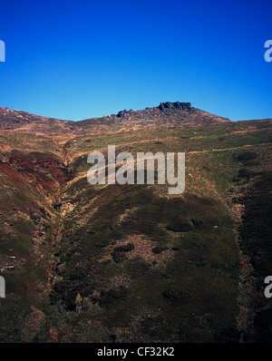 Der Fluss Noe fließen von Edale Kopf bei Jacob's Ladder Kinder Scout Nationalpark Peak District Edale Derbyshire in England Stockfoto