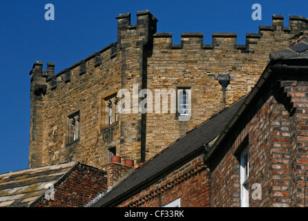 Durham Castle, einer normannischen Burg, die von University College Durham seit 1840 besetzt und ist Heimat von 100 Schülerinnen und Schüler. Stockfoto