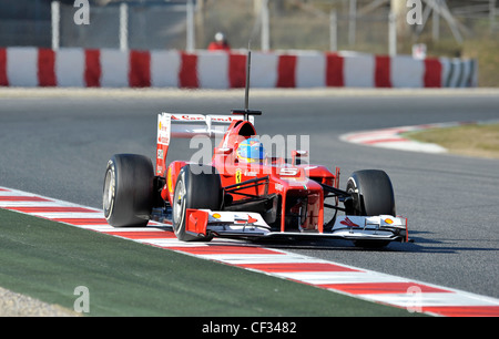 Fernando Alonso (ESP), Ferrari F2012 während Formel1 Tests Sessions am Circuito Katalonien, Spanien Stockfoto