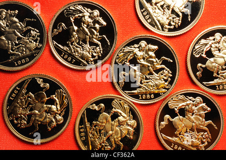 Britische Gold Sovereigns Stockfoto