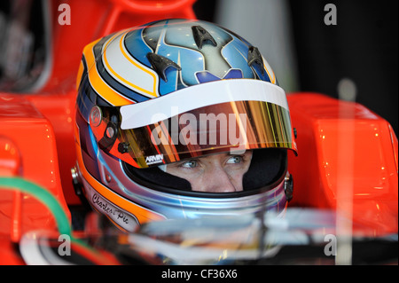 Charles Pic (FRA), Marussia Virgin während Formel1 Tests Sessions am Circuit de Catalunya, Spanien Stockfoto