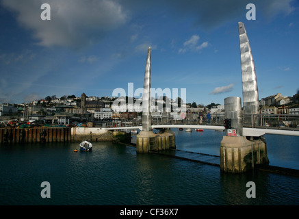 Torquay Harbour Bridge und Segelbooten in der Marina in Devon. Stockfoto