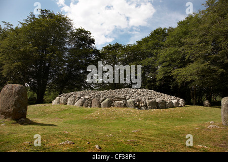 Blick auf die prähistorischen Beerdigung Cairns Balnuaran Schloten. Stockfoto