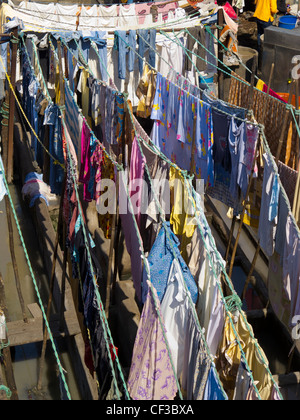 Wäscheständer bei Dhobi Ghat in Mumbai, Maharashtra, India Stockfoto