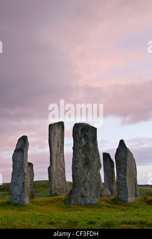 Uralte Menhire auf der Isle of Lewis auf den äußeren Hebriden. Stockfoto