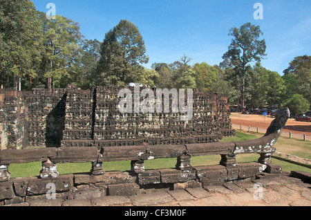 Terrasse des Aussätzigen, Blick von der Elefanten-Terrasse, Angkor, Kambodscha Stockfoto