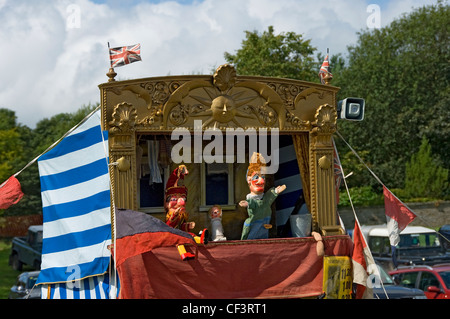 Ein Punch and Judy bei Gargrave Show, eine jährliche Land-Show in der Nähe von Skipton. Stockfoto