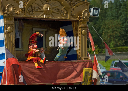 Ein Punch and Judy bei Gargrave Show, eine jährliche Land-Show in der Nähe von Skipton. Stockfoto