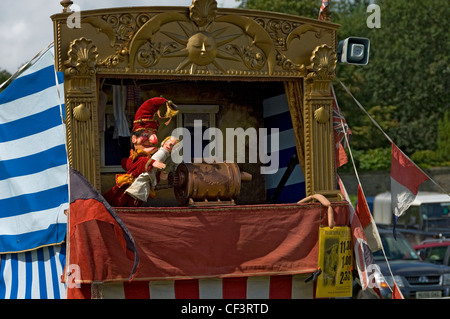 Ein Punch and Judy bei Gargrave Show, eine jährliche Land-Show in der Nähe von Skipton. Stockfoto