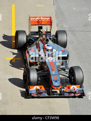 Jenson Button (GBR) im McLaren Mercedes MP4-27 während Formel1 Tests Sessions am Circuito Katalonien, Spanien Stockfoto