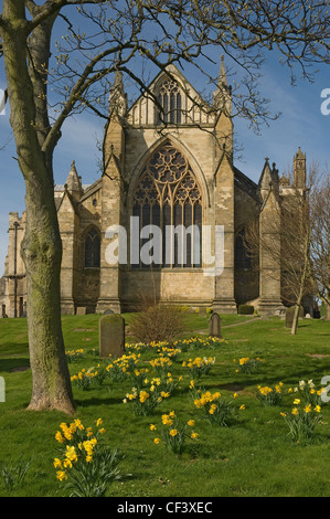 East Front von Ripon Kathedrale im Frühjahr. Stockfoto