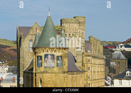 Aberystwyth Old College Gebäude direkt am Meer. Das Gebäude befindet sich der ursprüngliche Universität von Aberystwyth, f Stockfoto