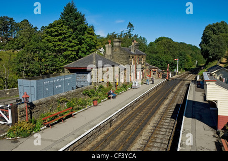 Goathland Bahnhof an der North Yorkshire Moors Railway. Stockfoto