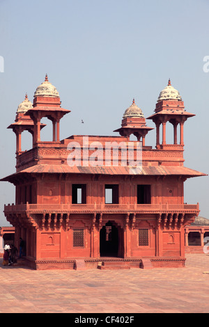 Indien, Uttar Pradesh, Fatehpur Sikri, Diwan-i-Khas, Halle des privaten Publikum, Stockfoto