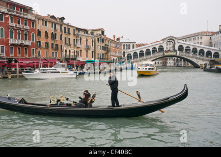 Ponte di Rialto Brücke über den Canal Grande-Venedig, Venezia, Italien, Europa Stockfoto