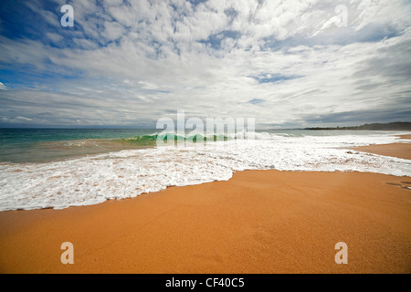 Surfen Sie am Sandstrand von Bluff Beach auf der Insel Colon, Bocas del Toro, Panama, Mittelamerika Stockfoto